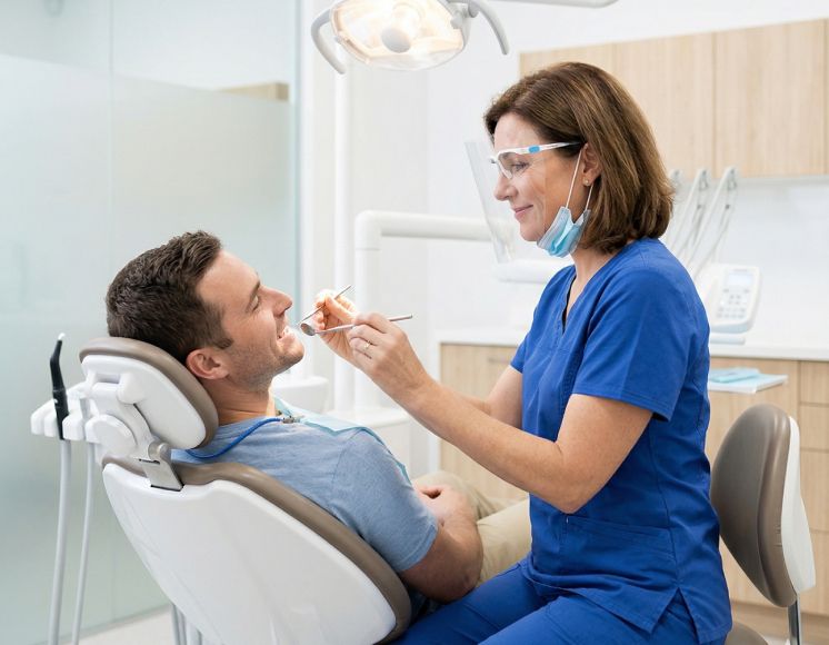 Patient smiling at Granville Dental Wellness